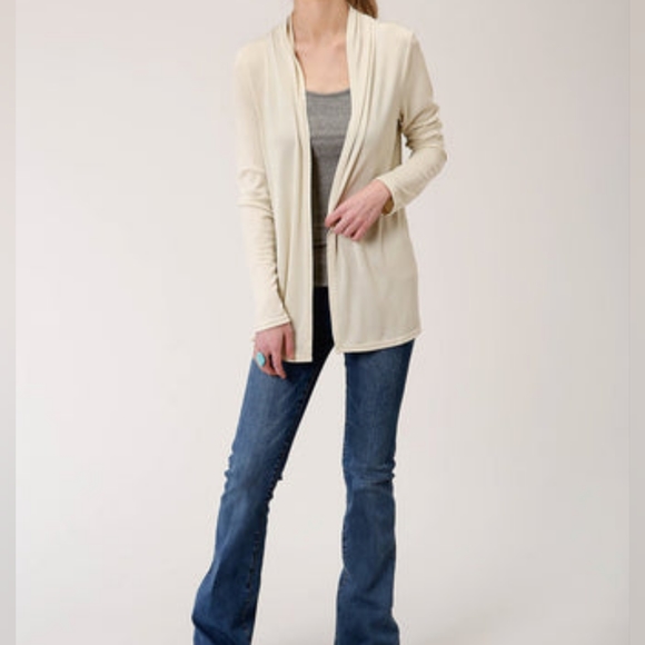 Roper Womens Cream Aztec Knit Cardigan Women Large - Picture 3 of 9